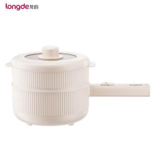 龙的（longde）  电煮锅家用多功能双层小电锅宿舍办公室蒸锅泡面锅上蒸下煮