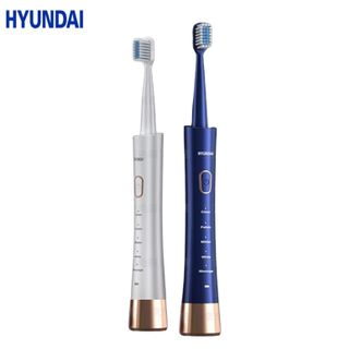 HYUNDAI  电动牙刷XM-806蓝白款【蓝色+白色】 成人软毛情侣款生日礼物送男女朋友声波震动充电式软毛自动牙刷