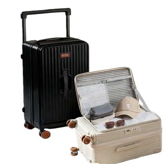 大嘴猴（Paul Frank）  大容量侧开箱 撞色皮箱 适合单人长途 经典黑色26寸  PF9055