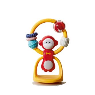 babycare  宝宝吃饭餐椅吸盘玩具 0-1岁婴儿安抚摇铃儿童益智手摇铃皮猴