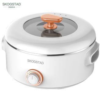 SKOGSTAD  思嘉思达 3.5L电火锅料理锅电炖锅多功能锅 煮面锅煮粥煲汤厨房电器炖煮锅电煮锅涮锅煎烤机涮肉锅多用途锅电热锅SKD-G0067白色