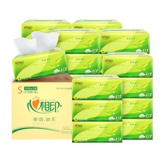 心相印  抽纸30包110抽3层纸巾卫生纸茶语丝享系列塑料纸面巾DT15110