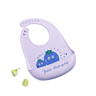 英氏（YEEHOO）  英氏 围兜防水硅胶食饭兜婴小蓝莓【6挡调节】