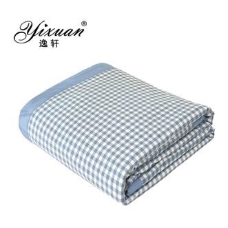 逸轩/yixuan  色织全棉水洗棉棉花夏被 蓝小格-150x200cm单夏被