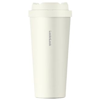 乐扣乐扣  遇见元气水杯550ML保温保冷咖啡杯弹跳盖男女颜值水杯LHC32-49BEG白色