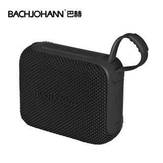巴赫约翰/bachjohann  运动蓝牙音箱 Q4 无线迷你便携音箱 桌面户外大音量超重低音炮 车载小钢炮小型音响 （黑色）