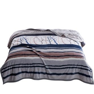 恒源祥  简约条纹贵妃绒毯 深秋时节 180*200CM