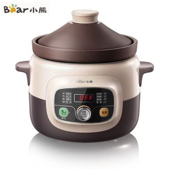 小熊/Bear  电炖锅4L大容量 煲汤锅炖汤锅电砂锅紫砂锅煮粥锅电汤锅炖盅电炖盅