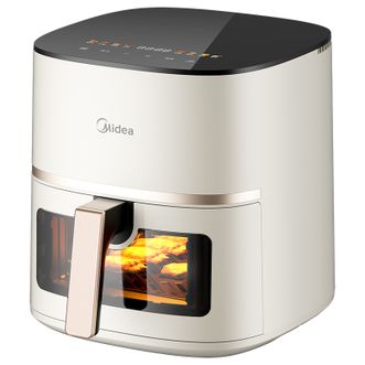 美的/Midea  空气炸锅 可视 不用翻面 金属内腔 蒸汽嫩炸 三档烘烤风力 5L KZC5089