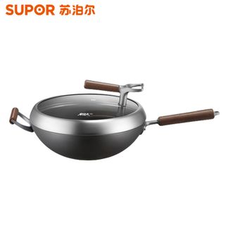 苏泊尔（SUPOR）  正品有钛铁不粘无涂层复合铁炒锅34cm带副柄 不粘锅煎炒锅炒菜锅CC34YT1