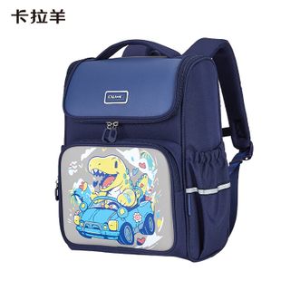 卡拉羊/KALA·Y  【18L】减负防下坠书包小学生男女卡通1-4年级减负抑菌书包儿童TX2201藏青【五维减负系统】