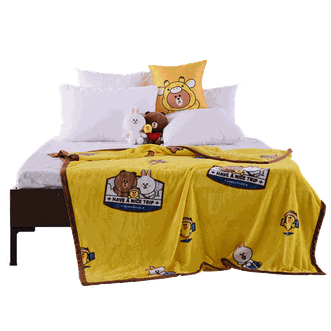 多喜爱/Dohia  毛毯法兰绒毛毯LINE系列旅行家布朗熊夏季空调毯秋冬加厚保暖床单车载旅行盖毯