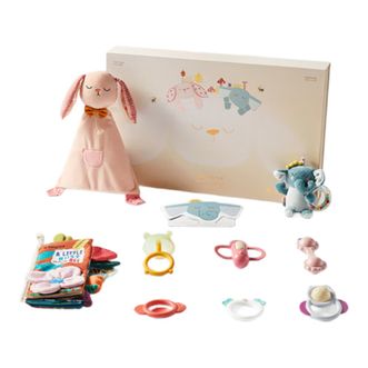 Bc Babycare  手摇铃礼盒新生婴儿见面礼玩具安抚巾安抚玩偶宝宝布书周岁生日礼物【礼盒装】