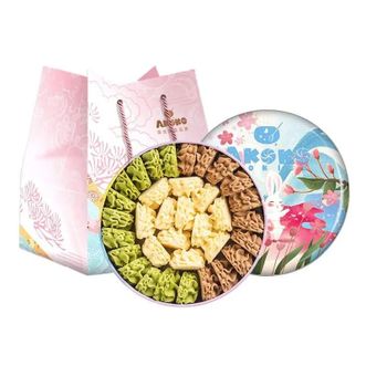 AKOKO  曲奇饼干经典三拼(原味+咖啡+抹茶)560g 0添加黄油网红休闲零食团购中秋礼盒【顺丰】