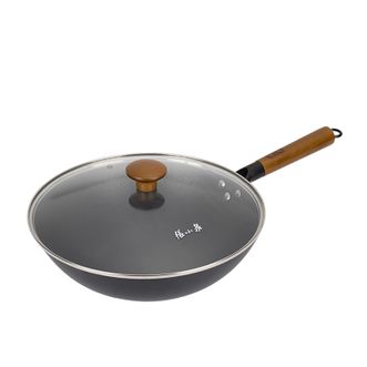 张小泉  华瑞圆底精铁炒锅无涂层家用炒锅32cm（带盖） C33280100