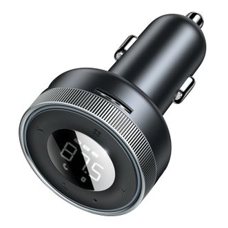 倍思（Baseus）乐行车载mp3蓝牙5.0接收器USB数显快充充电器    双USB口支持TF储存卡/u盘播放