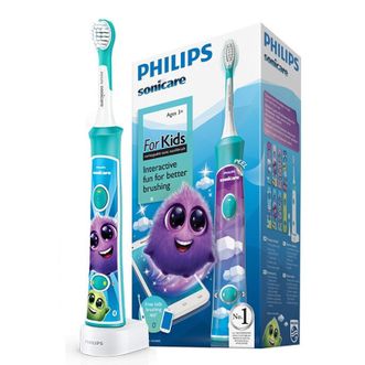 飞利浦/Philips  儿童电动牙刷HX6322/HX6352 男女生蓝牙版 2种模式 自带2支迷你刷头+8款多彩贴纸