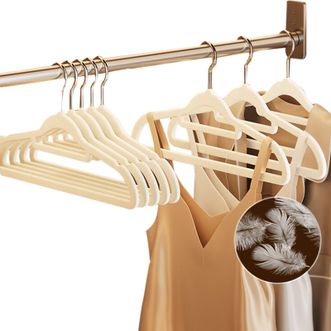 太力/TAILI  植绒衣架（30个装）米色 AT537*3包