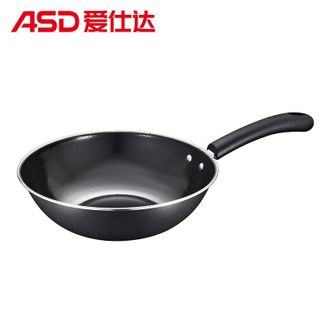爱仕达/ASD  炒锅铁搪瓷精铁炒锅30cm搪瓷炒锅炒菜锅无盖SN-8430