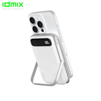 IDMIX  磁吸充电宝 qi2认证无线15W 有线充快充35w 带支架适用苹果16iPhone15 移动电源飞机可携带 珍珠白色