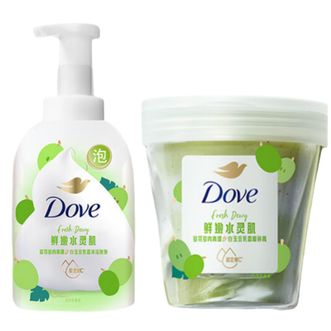 多芬  果奶多肉青提香滋润水灵果奶沐浴泡泡400g+磨砂膏250g