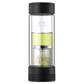 万象（WANXIANG）   茶水分离双层玻璃杯泡茶杯喝水杯子310ML