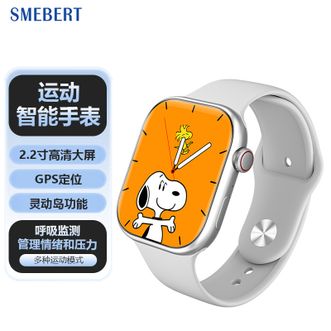 Smebert  运动智能手表智能手环多功能运动电子手表健康呼吸监测 WS-09银色