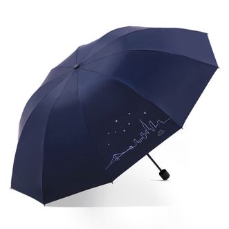 天堂伞  三折晴雨伞  31157E城市星空  深邃蓝  雨伞双人伞抗风晴雨伞遮阳伞