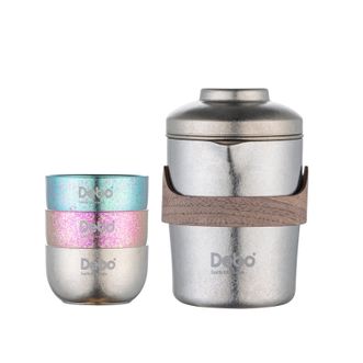德铂（Debo）  纯钛茶壶茶具套装  一壶450ml+40ml*3杯  泡茶花茶茶壶茶杯