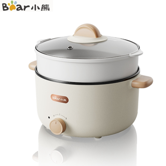 小熊/Bear  电煮锅电火锅电蒸锅蒸煮一体多功能不粘锅宿舍2档调温小电锅煎涮一体