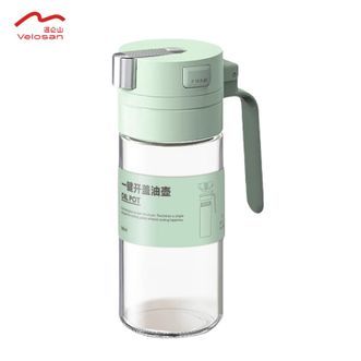 温仑山  玻璃油壶550ml容量家用厨房防漏油罐单个装油壶AAB08402绿色