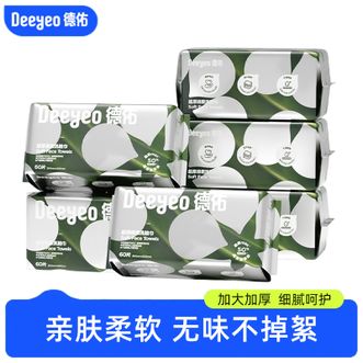 德佑/Deeyeo  飞鸟超厚洗脸巾60片*6包【超厚洗脸巾 毛巾般舒适】一次性加大加厚抽取式擦脸洁面巾