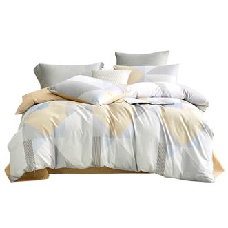 罗莱家纺  几何韵律全棉四件套  柔软舒适新疆阳光棉套件  1.5米/1.8米床适用