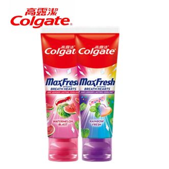 高露洁/Colgate  多巴胺冰爽牙膏100g*2支  去渍亮白牙齿护龈含氟防蛀清新口气成人男女士西瓜 冰爽西瓜+彩虹甜心