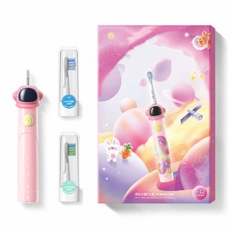 usmile 儿童电动牙刷 充电式声波全自动3-12岁宝宝可爱卡通小帽刷 Q3S太空粉