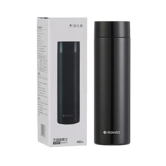 怡乐雅  保温杯316不锈钢泡茶杯便携水杯黑色保温水杯 480ml YW-480