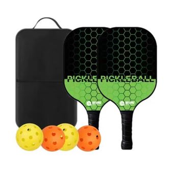 匹克/PEAK  4球2拍杨木匹克球套装  透气防滑手柄加大甜区木质匹克球套装