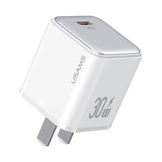 优胜仕(USAMS)PD30W充电器、Type-C口充电头适配苹果15系列平板IPAD
