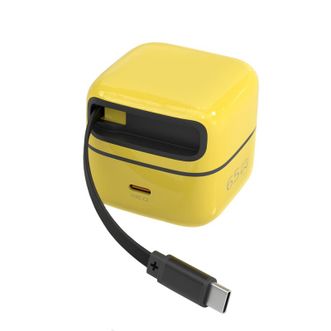 沃品/WOPOW  自带伸缩线充电器  65w氮化镓充电头  多口PD快充  N11  黄色
