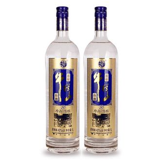 牛栏山 珍品陈酿20蓝标 土豪金 浓香型 二锅头 白酒42度1000ml*2瓶装