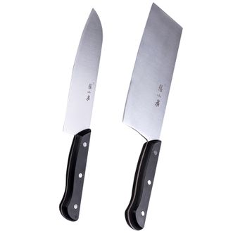 张小泉  黑金钢刀具二件套家用厨房切菜刀小厨刀套装组合D40170100