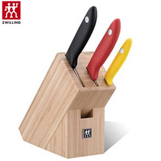 双立人  TWIN Point S三色竹制插刀架四件套 厨房刀具套装
