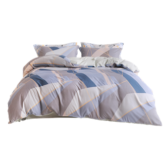 恒源祥  磨毛四件套床单被套几何简约款床上套件露影200*230cm礼盒装