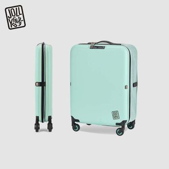多一/JOLLYING   折叠行李箱拉杆箱 小型伸缩旅行箱加厚PC箱壳20寸 元气绿