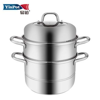易铂  蒸锅家用厨房威廉一品三层蒸锅不锈钢YP8172三层28cm蒸锅