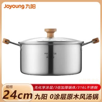 九阳/Joyoung  汤锅24cm 家用煮面煮粥炖锅煲汤316L不锈钢加厚锅体适用3-5人 燃气磁炉通用