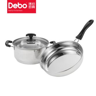 Debo  锅具套装不锈钢煎锅汤锅2件套纳克斯考          DEP-519