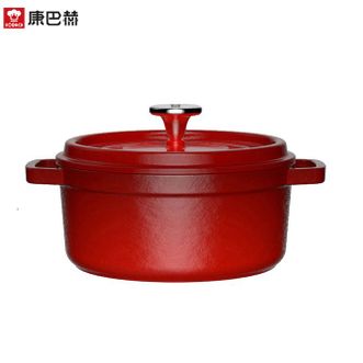 康巴赫  溢彩珐琅锅铸铁汤锅22cm 3L大容量焖蒸炖煮通用 LPB-YT22B