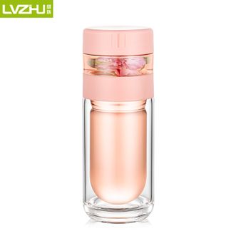 绿珠（lvzhu）   茶水分离泡茶杯高颜值260ml玻璃杯 防爆耐高温B810粉