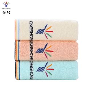 金号  纯棉柔软吸水毛巾 A类全棉毛巾3条装 72*34cm 100g/条 家用成人洗脸毛巾 柔软吸水不易掉毛洗脸巾（蓝红黄3条装）